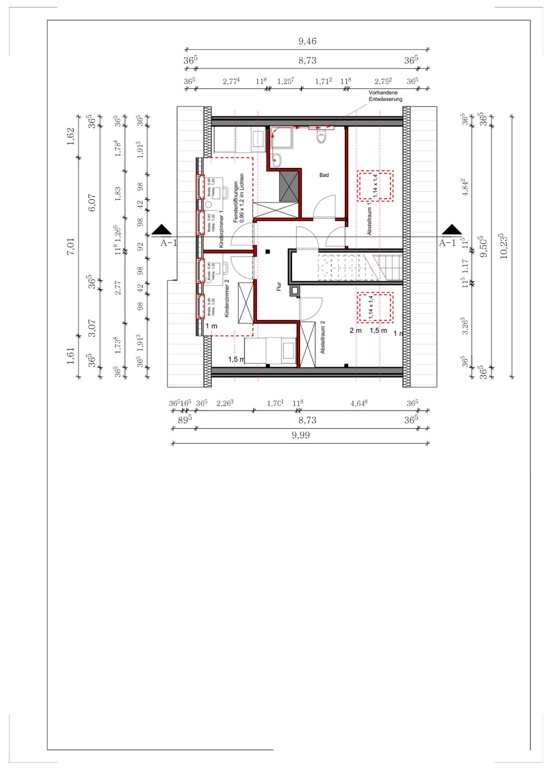 Grundriss des neuen Dachgeschosses